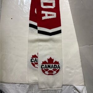 Red and White Canada soccer Scarf
